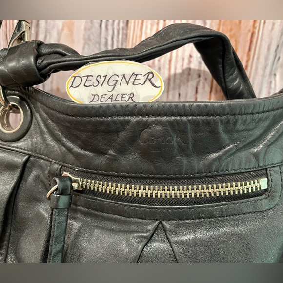 Authentic COACH Parker Hippie Black Leather Bag GUC! 13411 - Picture 4 of 13